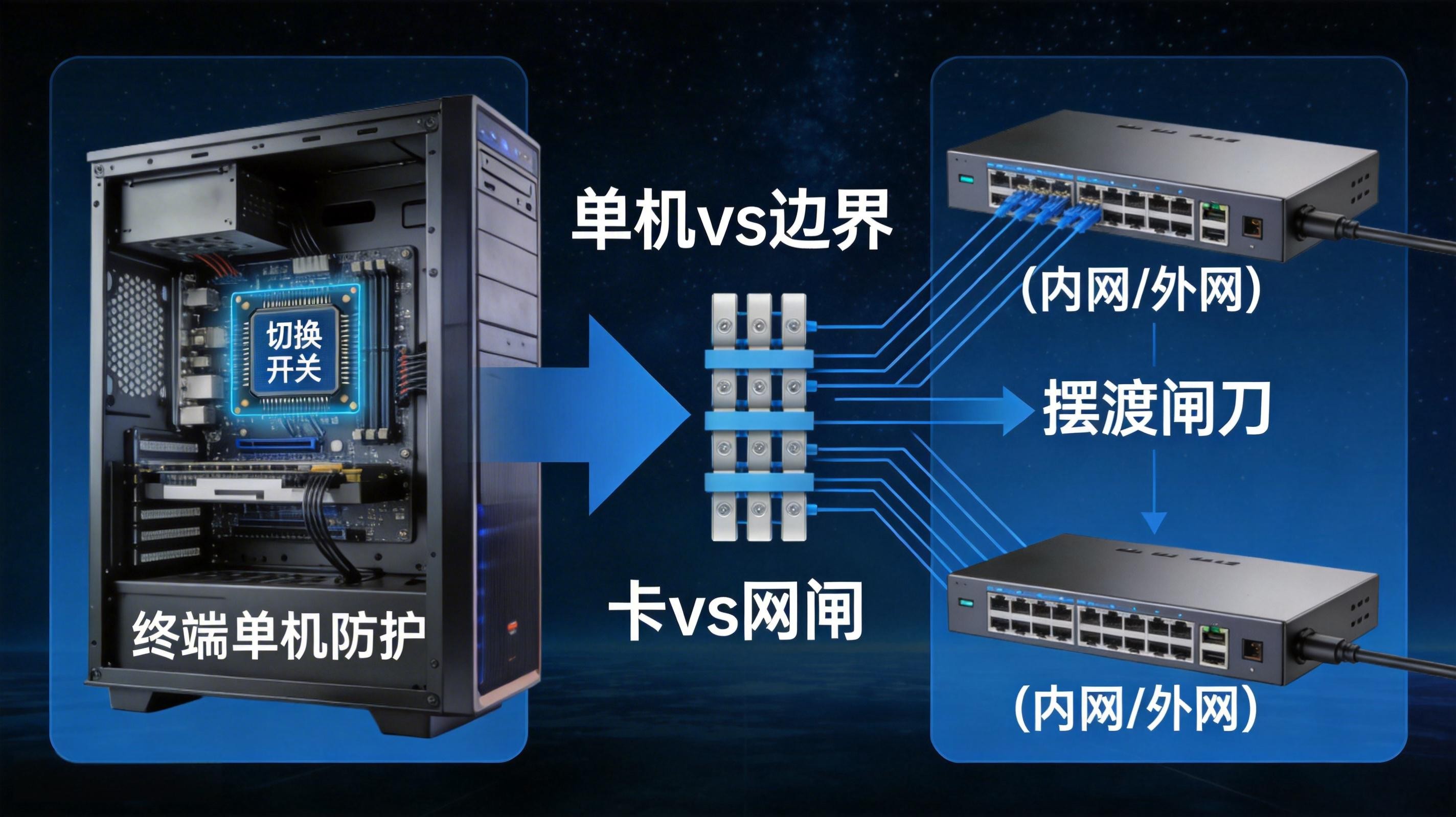 硬边界与软摆渡：深度解析物理隔离卡与物理隔离网闸的技术分野与场景应用