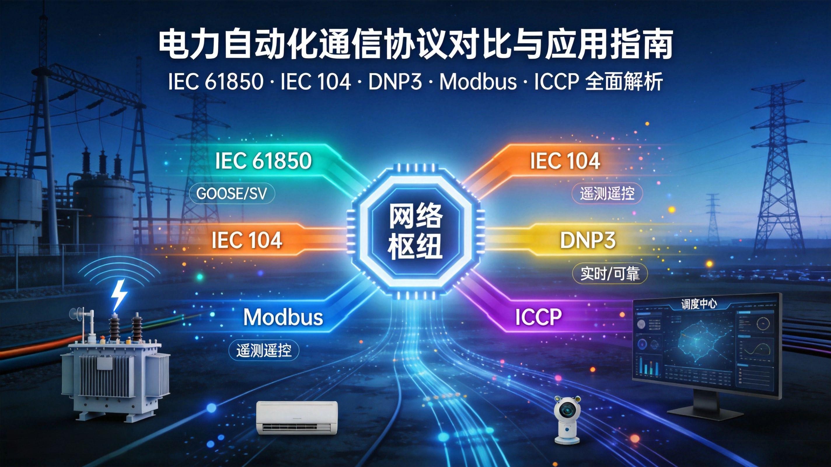 电力自动化通信协议大全：IEC 61850、104、DNP3、Modbus、ICCP优缺点对比